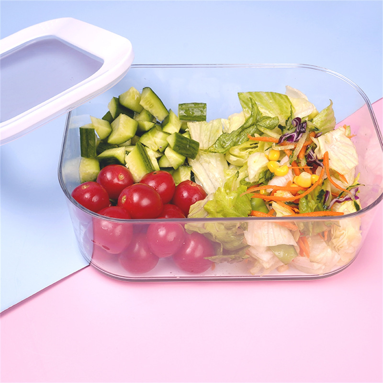 Blueek Transparent With Lid Refrigerator Preservation Box - Divided Serving Tray Charcuterie Box, Portable Snack Tray - Clear Organizer for Candy, Fruits - Perfect for Picnics